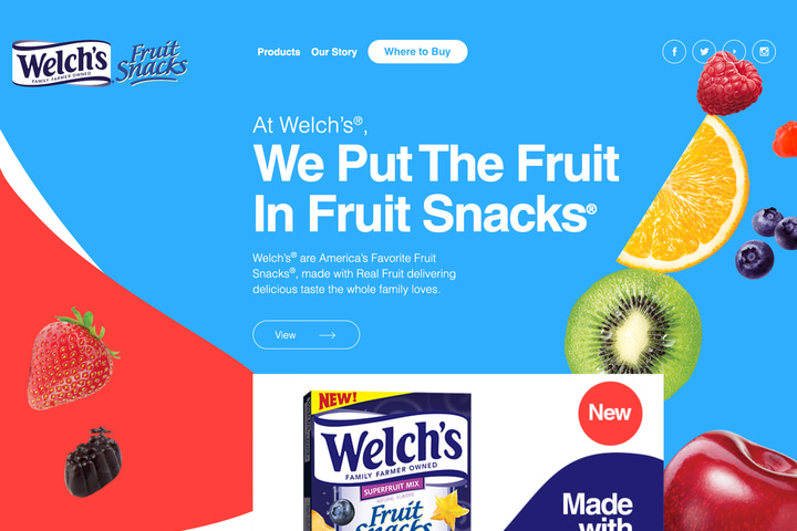 Welch’s Fruit Snacks website preview